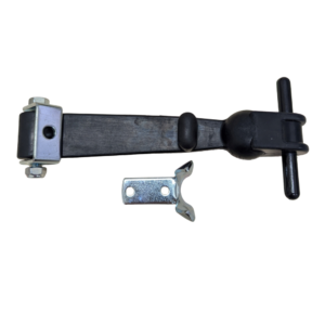Rubber hood fastener 202mm zinc plated with rubber latch and steel hardware
