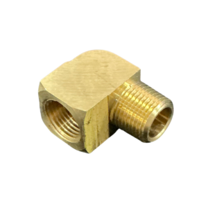 Brass 90 degree 3/8 NPT male and female elbow fitting