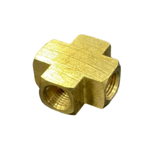 1/4 NPT female cross brass air fitting