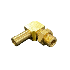 Brass 1/2 hose barb M16 elbow air fitting with nut