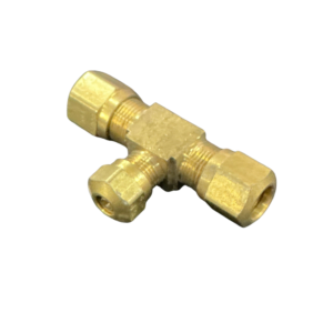 Reducing union tee 3/8 x 1/4 x 3/8 brass air fitting