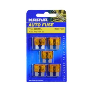 Narva 5 Amp Orange Standard ATS Blade Fuse blister pack of 5