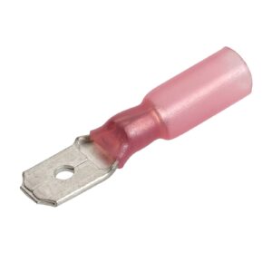 Male blade heatshrink terminal 6.3mm red 50 pack