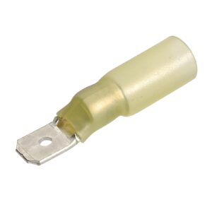 Male blade heatshrink terminal 6.3mm yellow 50 pack
