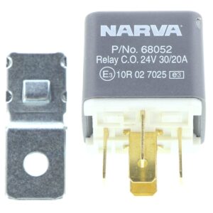Narva 24V 30/20A 5 pin change over relay with resistor blister pack