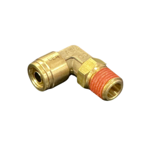 Brass swivel male elbow with 3/8in push-in tube end and 1/4 NPT male thread