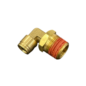 Brass swivel male elbow with 3/8in push-in tube end and 1/2 NPT male thread