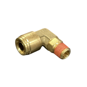 Brass swivel male elbow with 1/2in push-in tube end and 1/4 NPT male thread