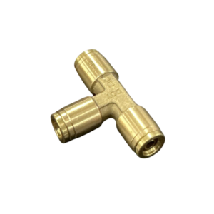 1/4in air brake push-in union tee with three brass tube ports