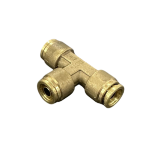 1/4in air brake push-in union tee with three brass tube ports