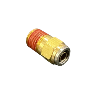 Brass 8mm push-in air brake connector with 1/4 NPTF male thread