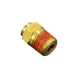 Brass 12mm push-in air brake connector with 1/2 NPT male thread