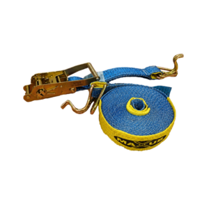 Reverse action ratchet strap 50mm x 9m with hook and keeper fittings