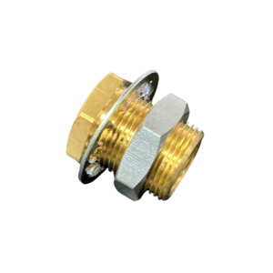 1/2 NPT bulkhead fitting with 1-1/8-14 UNF external thread