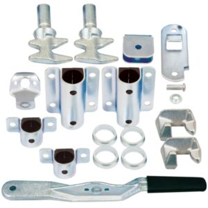 34mm zinc plated door lock kit with weld-on keeper and bushes