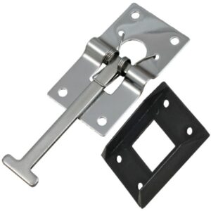 Stainless steel hold back arm for trailer door