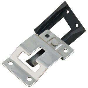 Stainless steel hold back catch with security spring