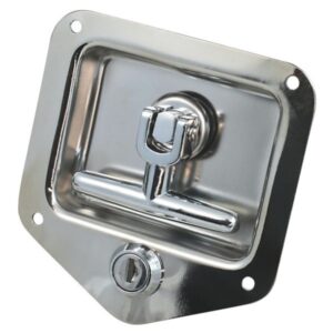 Stainless steel offset tongue T-lock for trailer door