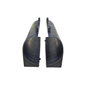 Long split door bush with two-piece circular profile