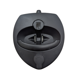 Black polyamide whale tail lock with 3-point rear-fix mechanism