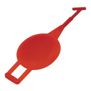 Spring brake booster plug with red tethered cap