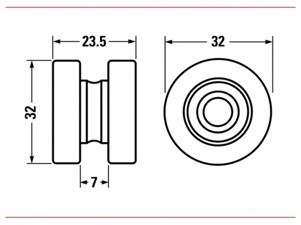Type B 32mm Ball Bearing Curtain Roller - Image 2